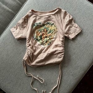 Urban Outfitters Pink Angel Graphic Crop Top